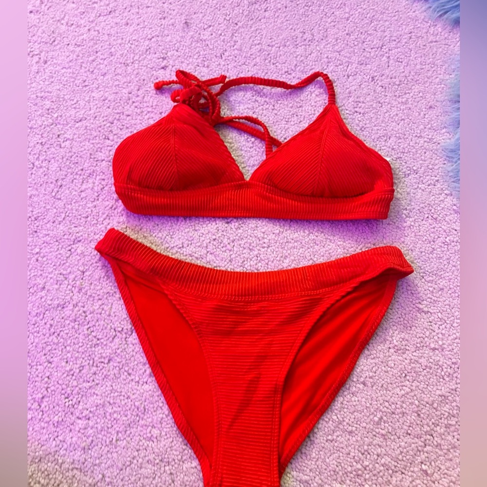 orange bathing suit
